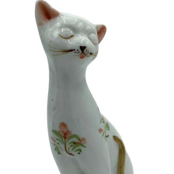 2 Vintage Hand Painted Porcelain Cat Figurines Kittens 6 inches - Picture 11 of 16